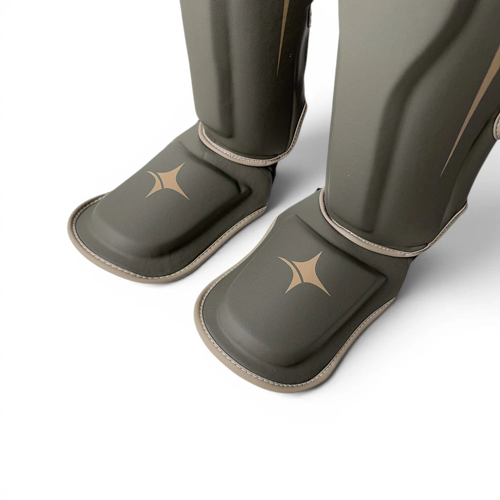 NYT Muay Thai Shin Guards Smoke/Sand