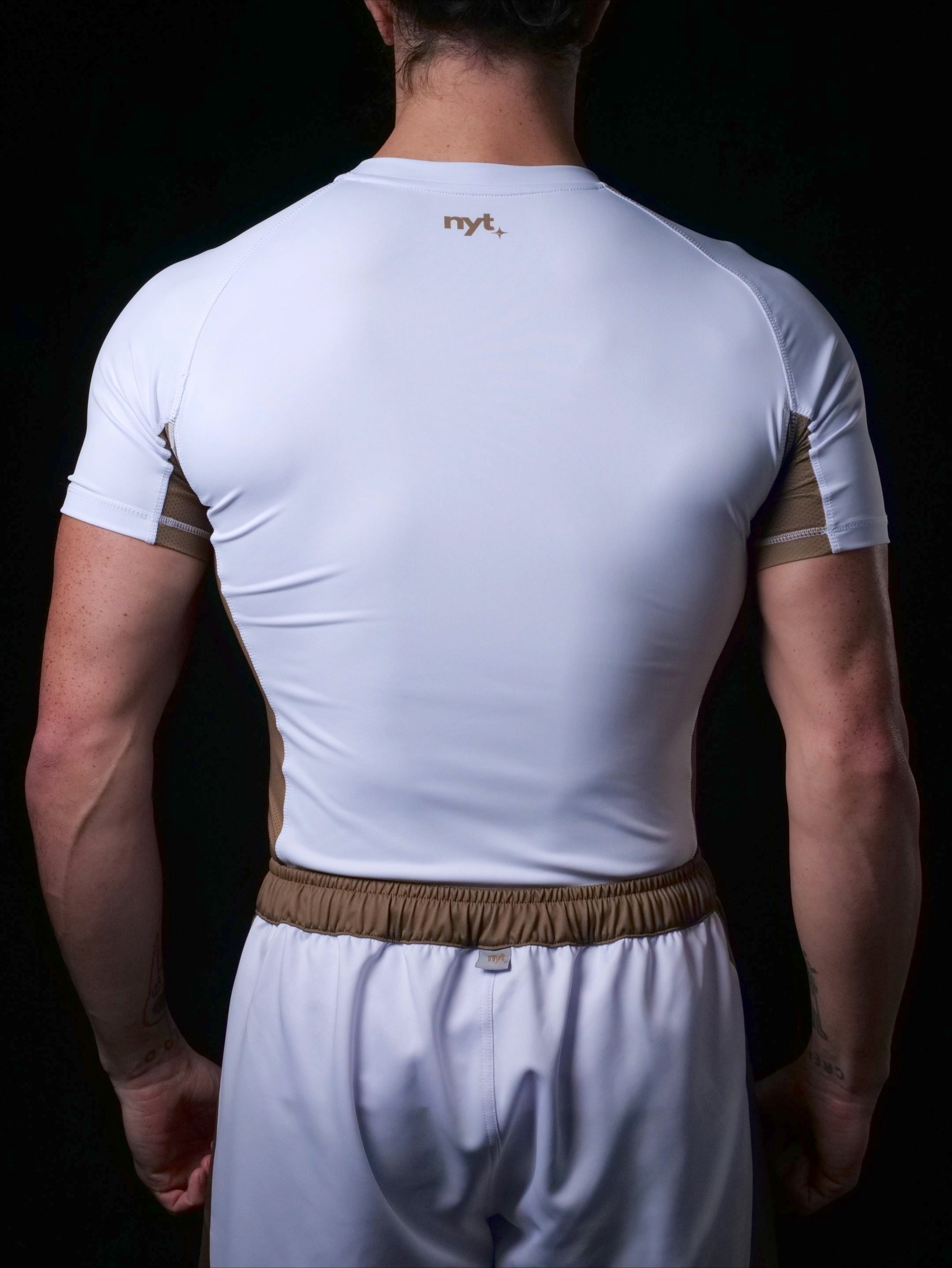 NYT Staple Series Short Sleeve Rashguard White/Sand