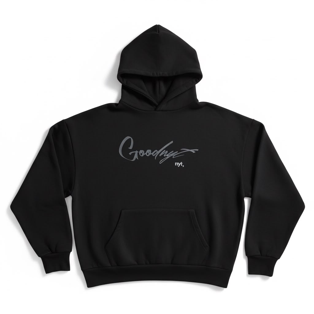 NYT Goodnyt Script Hoodie Black