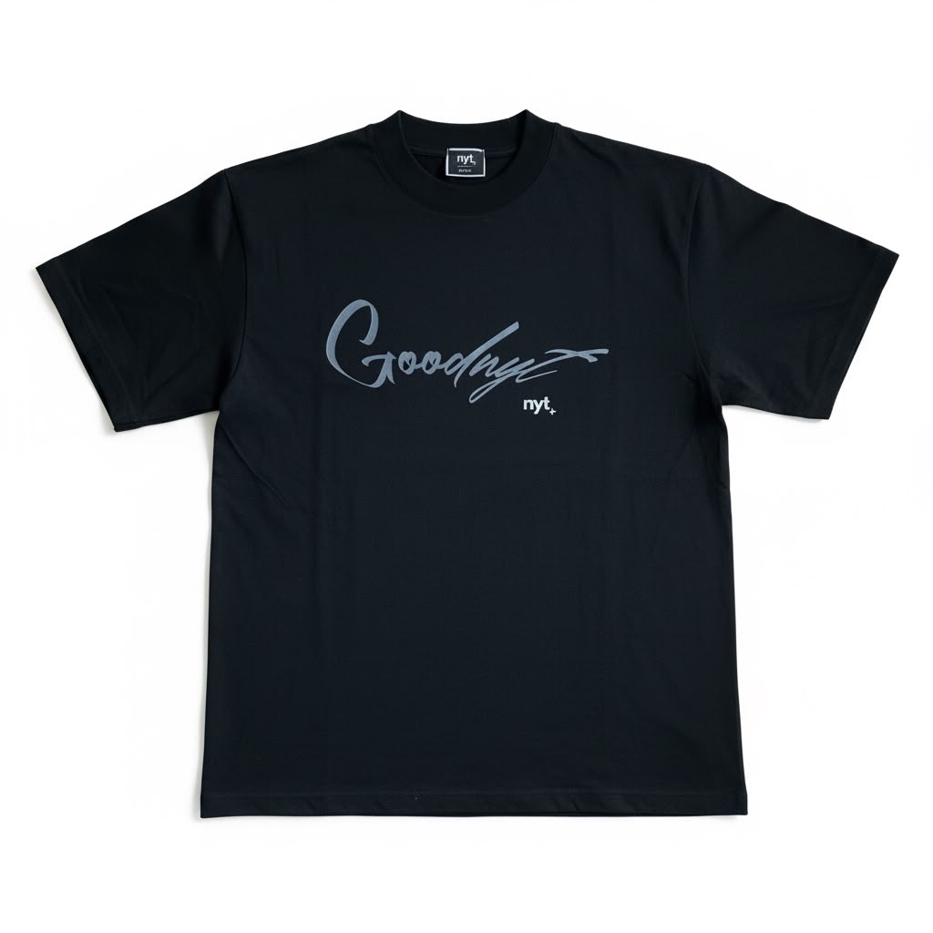 NYT Script Tee Black